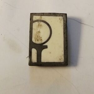 Popski's Private Army (PPA) Vintage Art Deco Rectangular Metal and Cream Pendant